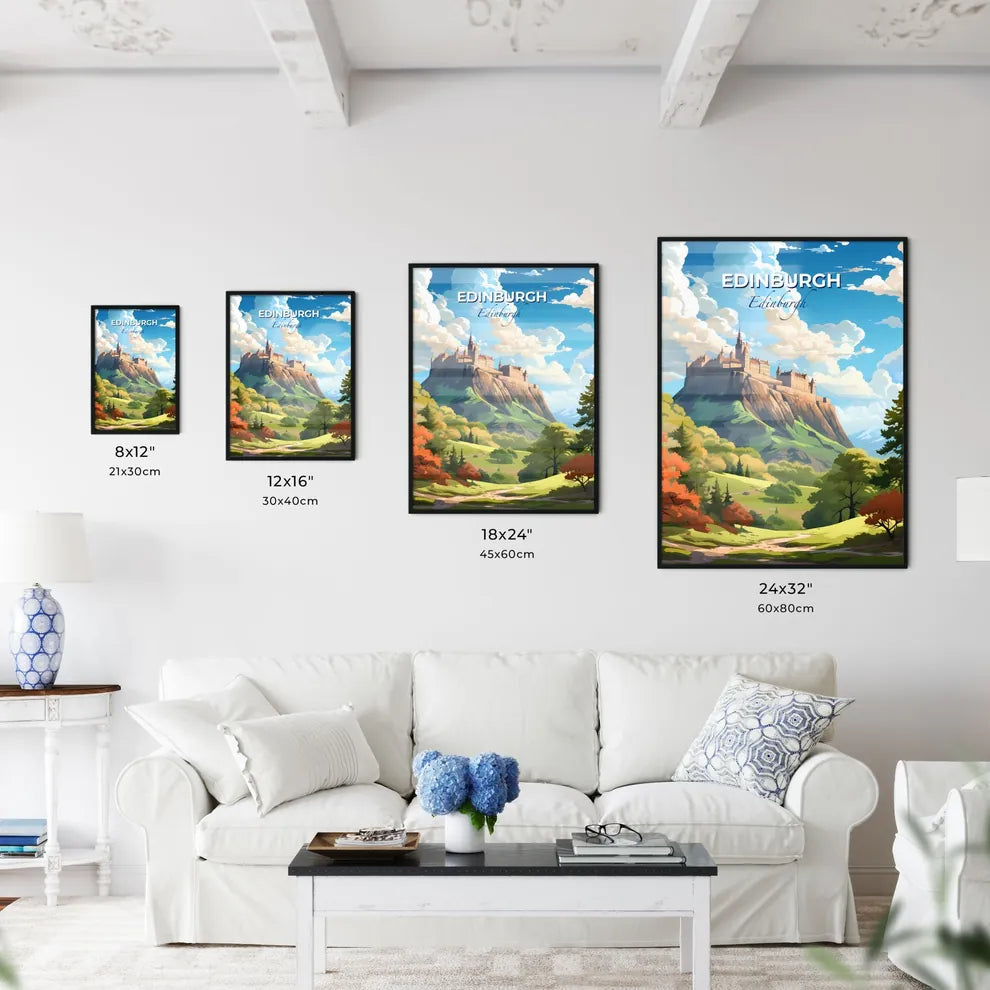 Edinburgh, Edinburgh, A Poster of a castle on a mountain Default Title