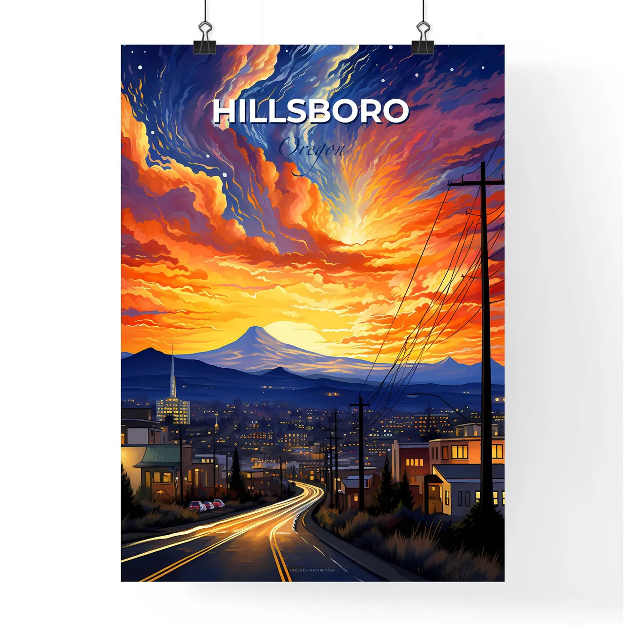 Hillsboro, Oregon, A Poster of a road leading to a city Default Title