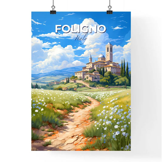 Foligno, Italy, A Poster of a dirt path leading to a large building Default Title
