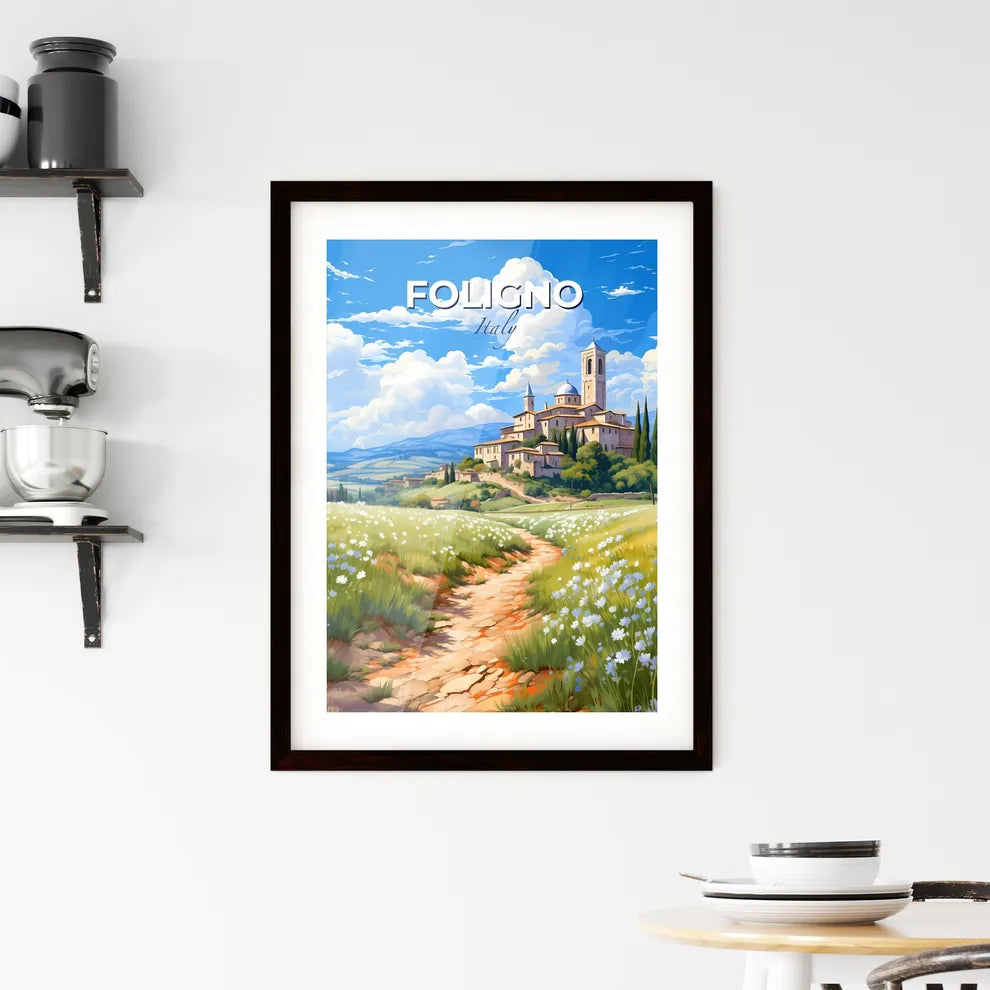 Foligno, Italy, A Poster of a dirt path leading to a large building Default Title