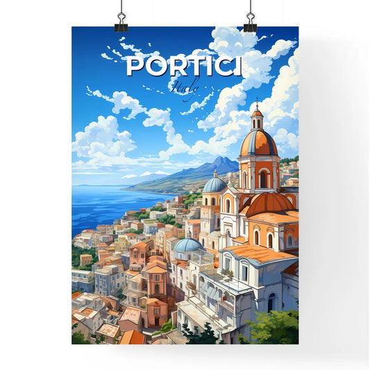 Portici, Italy, A Poster of a city by the water Default Title