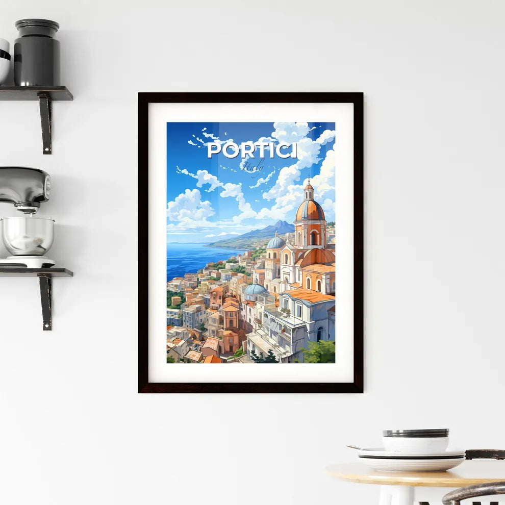 Portici, Italy, A Poster of a city by the water Default Title