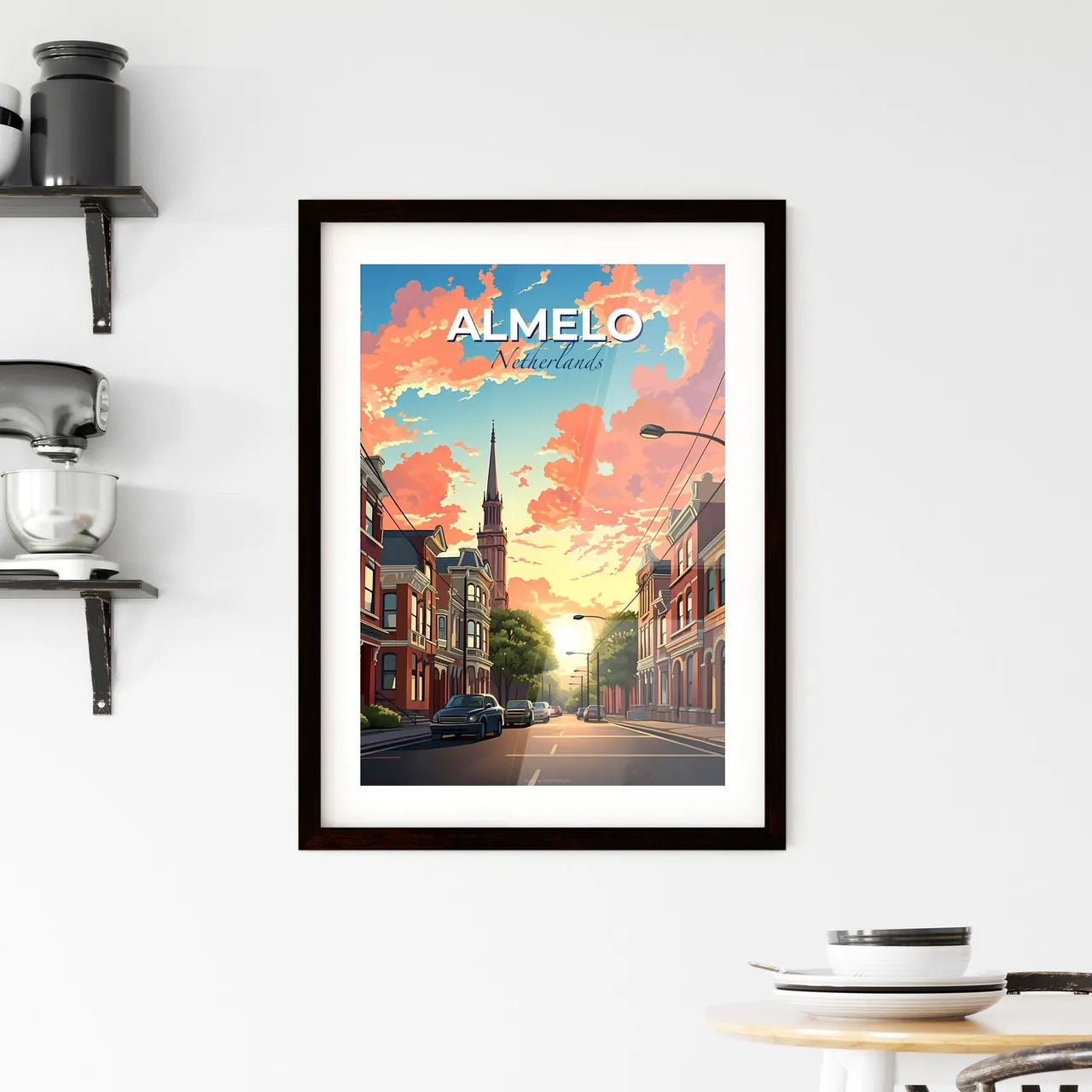 Almelo, Netherlands, A Poster of a street with cars and buildings in the background Default Title