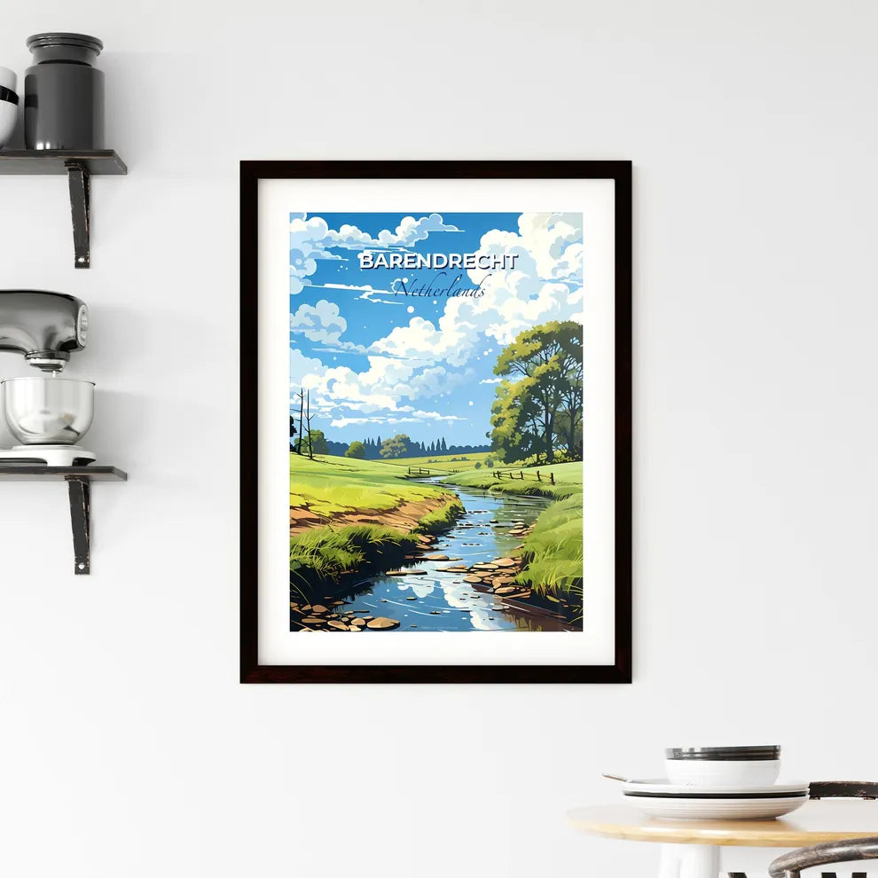 Barendrecht, Netherlands, A Poster of a stream running through a grassy field Default Title