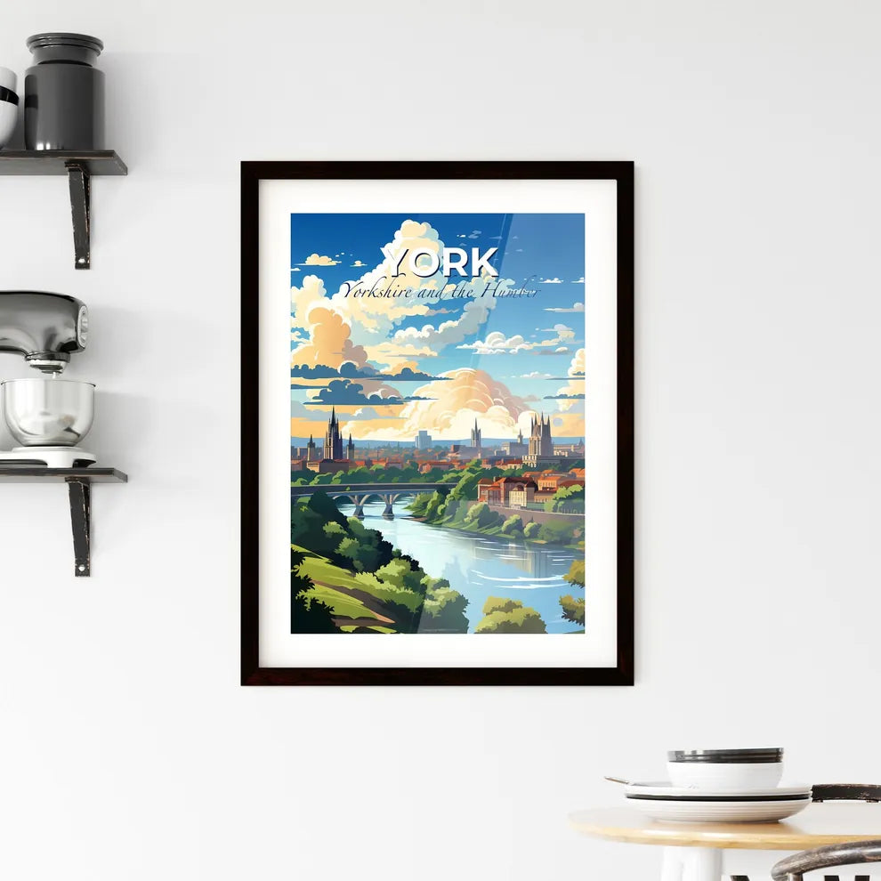 York, Yorkshire and the Humber, A Poster of a river with a bridge and a city in the background Default Title