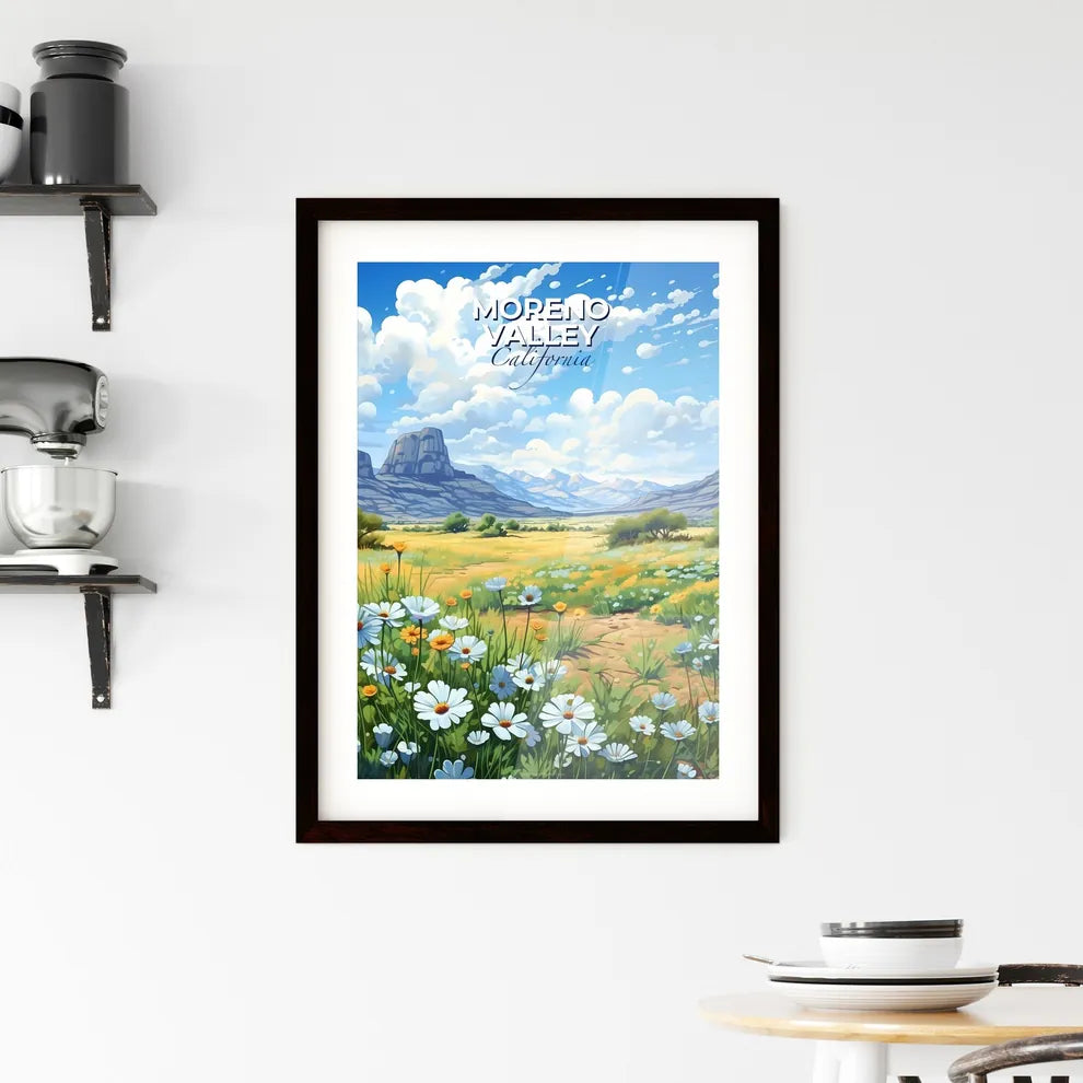 Moreno Valley, California, A Poster of a field of flowers with mountains in the background Default Title