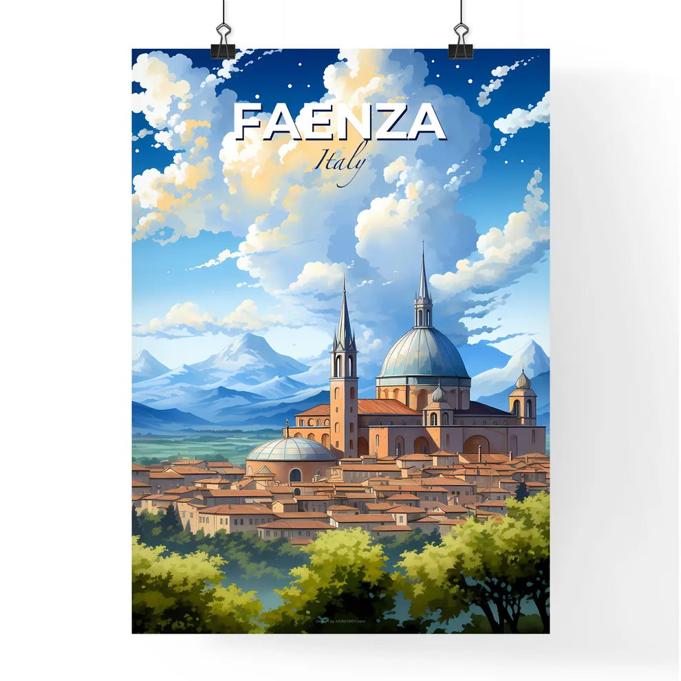 Faenza, Italy, A Poster of a building with a dome and a domed roof Default Title