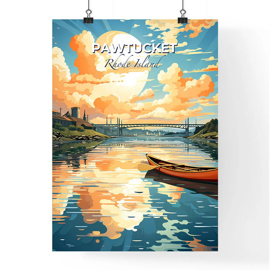 Pawtucket, Rhode Island, A Poster of a painting of a boat on a river Default Title