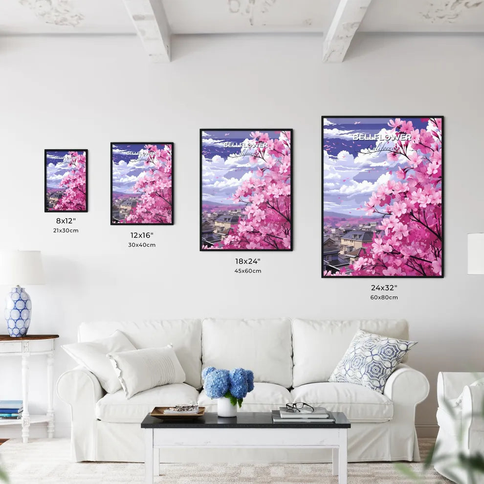 Bellflower, California, A Poster of a pink flowers on a tree Default Title