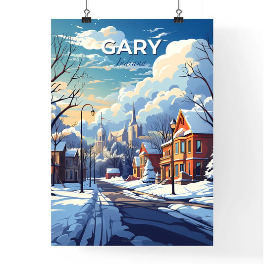 Gary, Indiana, A Poster of a snowy street with houses and trees Default Title
