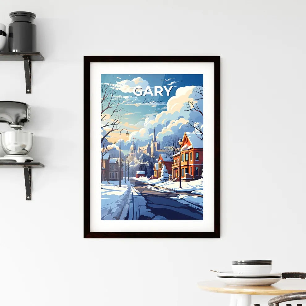 Gary, Indiana, A Poster of a snowy street with houses and trees Default Title