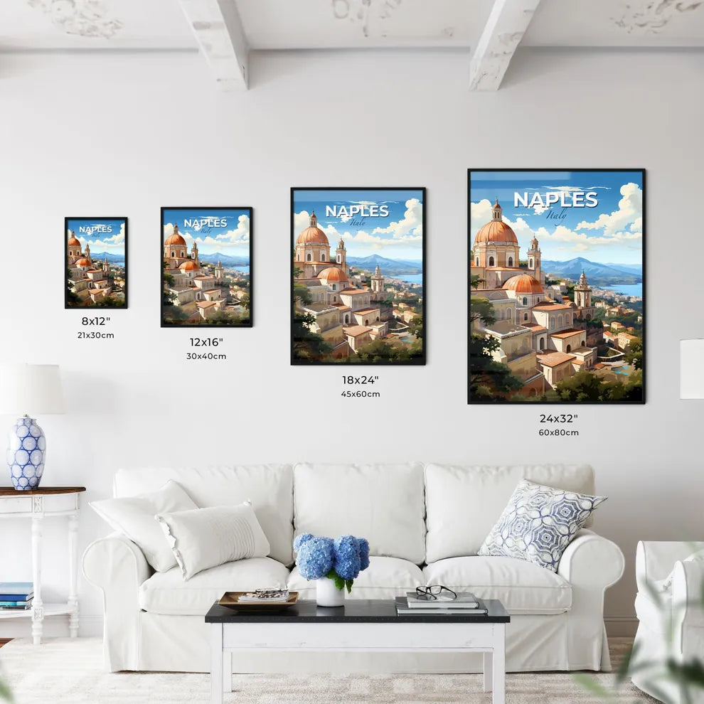 Naples, Italy, A Poster of a building with a dome on top of it Default Title