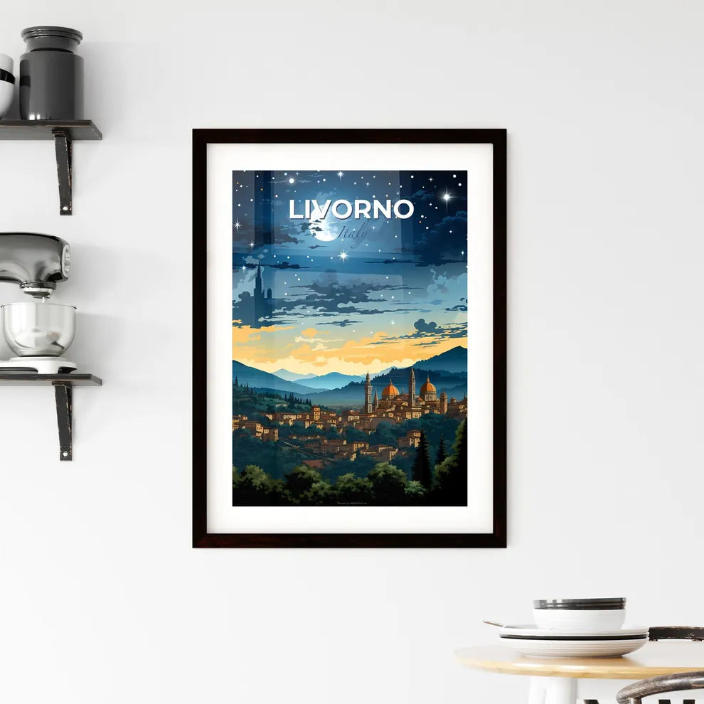 Livorno, Italy, A Poster of a city in the mountains Default Title