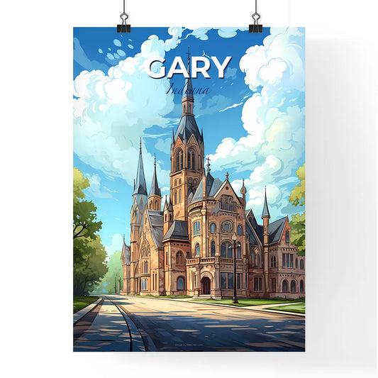 Gary, Indiana, A Poster of a large building with a steeple and trees Default Title