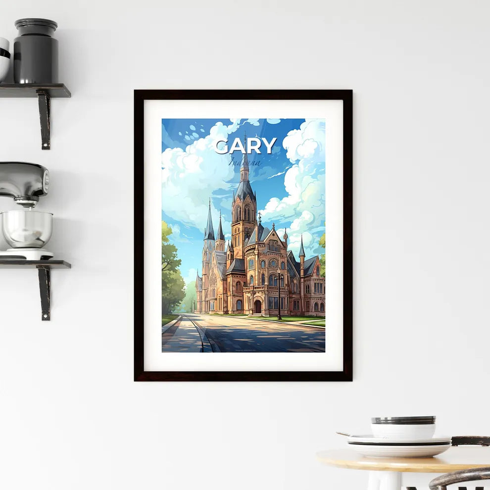 Gary, Indiana, A Poster of a large building with a steeple and trees Default Title