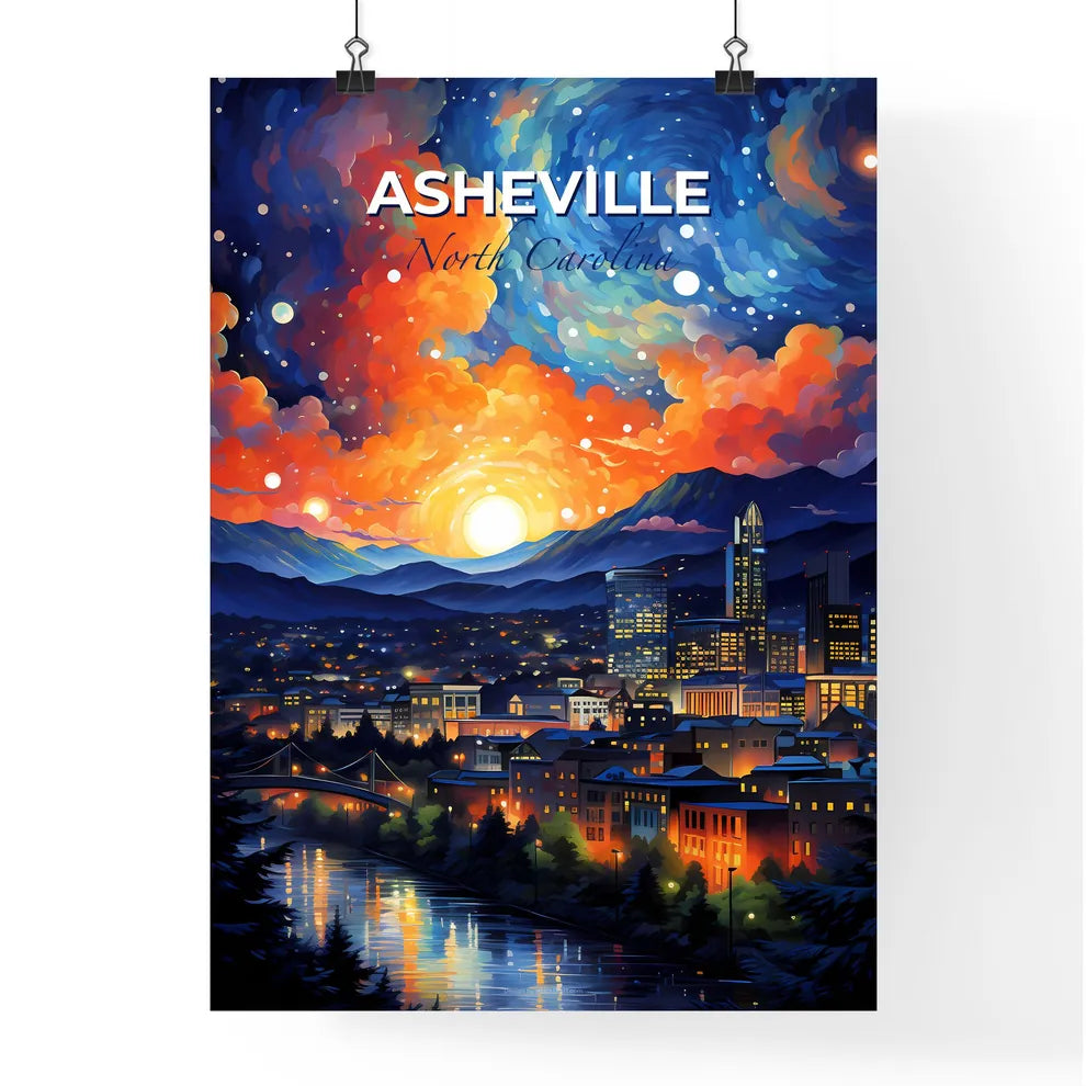 Asheville, North Carolina, A Poster of a colorful sky over a city Default Title