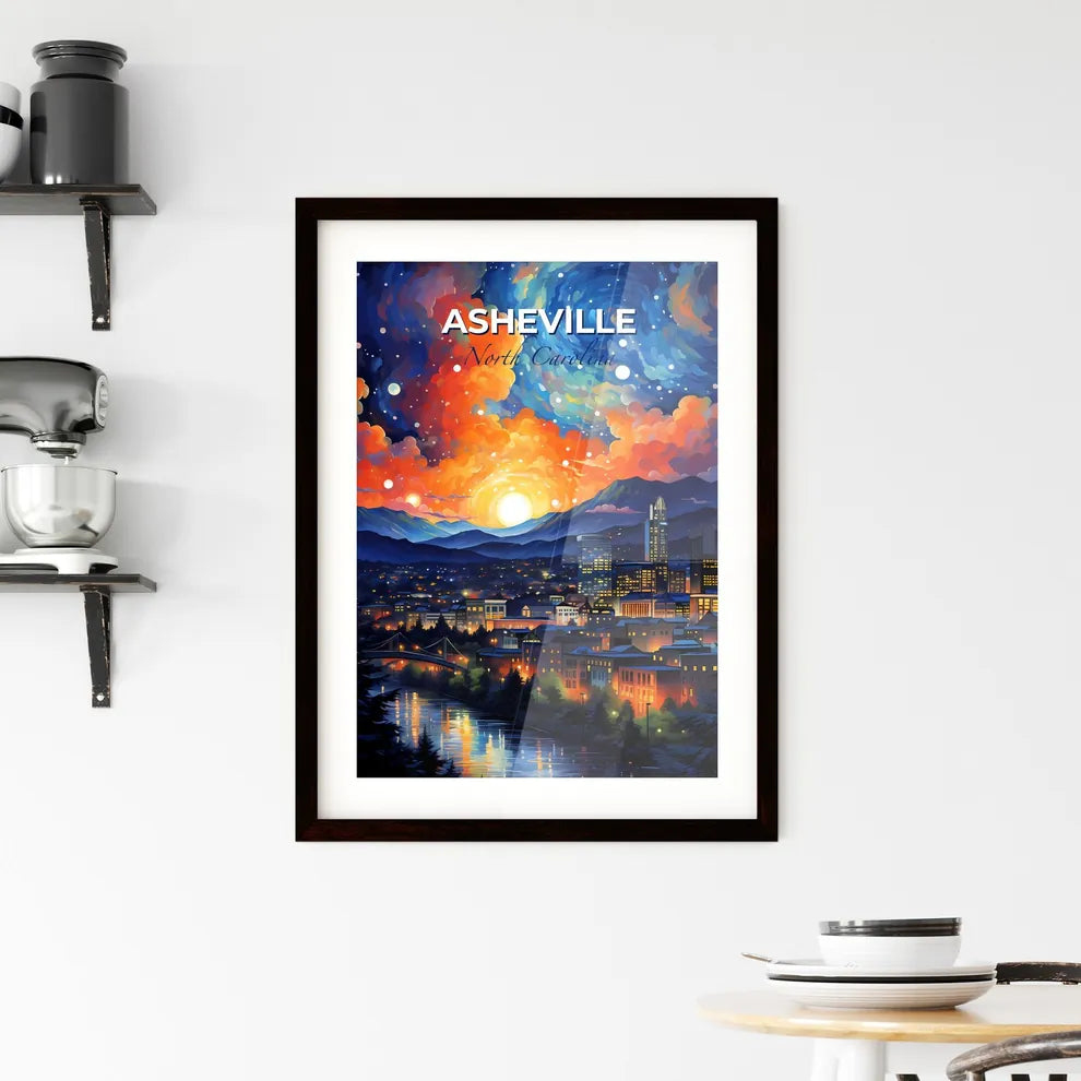 Asheville, North Carolina, A Poster of a colorful sky over a city Default Title