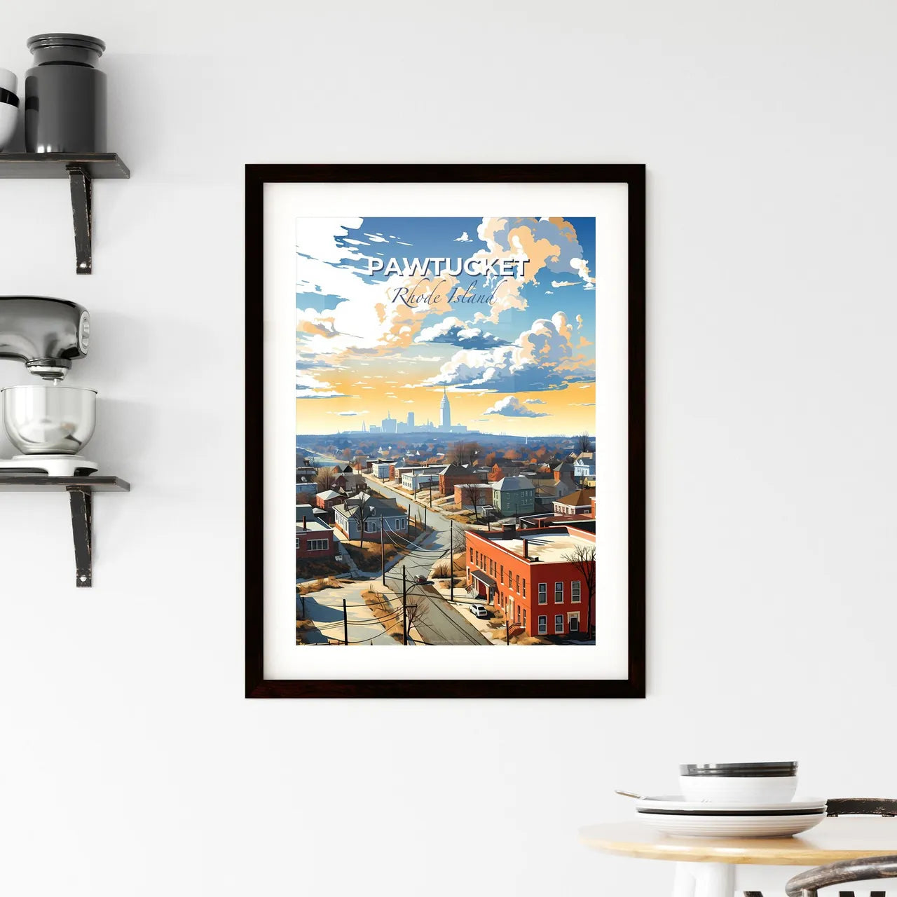 Pawtucket, Rhode Island, A Poster of a city with many buildings and a road Default Title