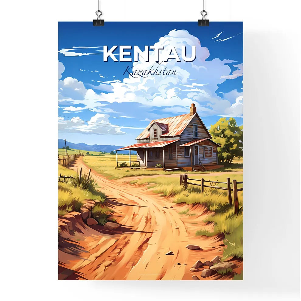 Kentau, Kazakhstan, A Poster of a house in a field with Kaunas Castle in the background Default Title