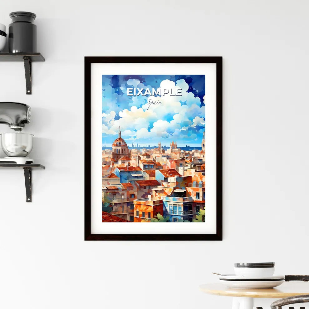 Eixample, Spain, A Poster of a city with many buildings and a blue sky Default Title