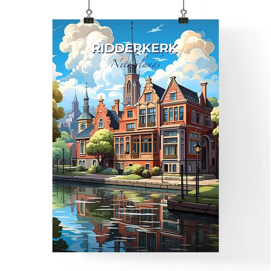 Ridderkerk, Netherlands, A Poster of a building next to a river Default Title