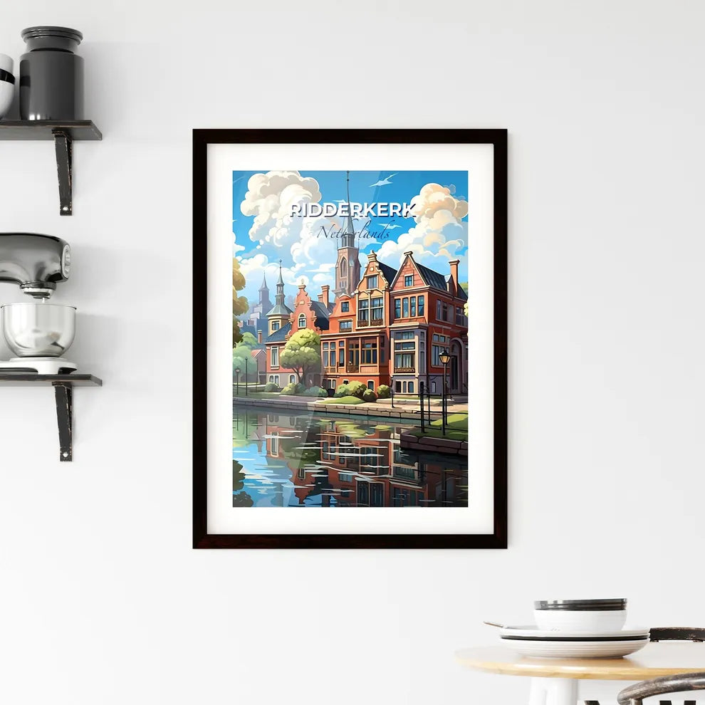 Ridderkerk, Netherlands, A Poster of a building next to a river Default Title