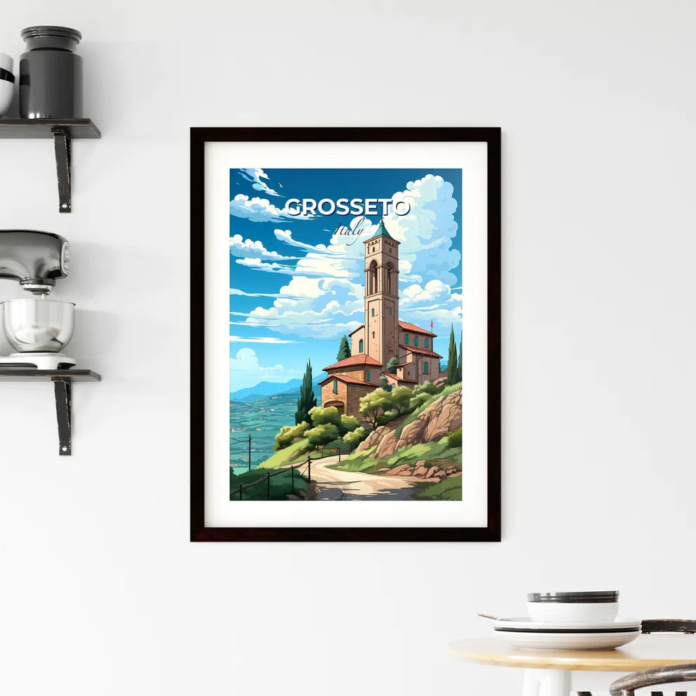 Grosseto, Italy, A Poster of a building on a hill Default Title