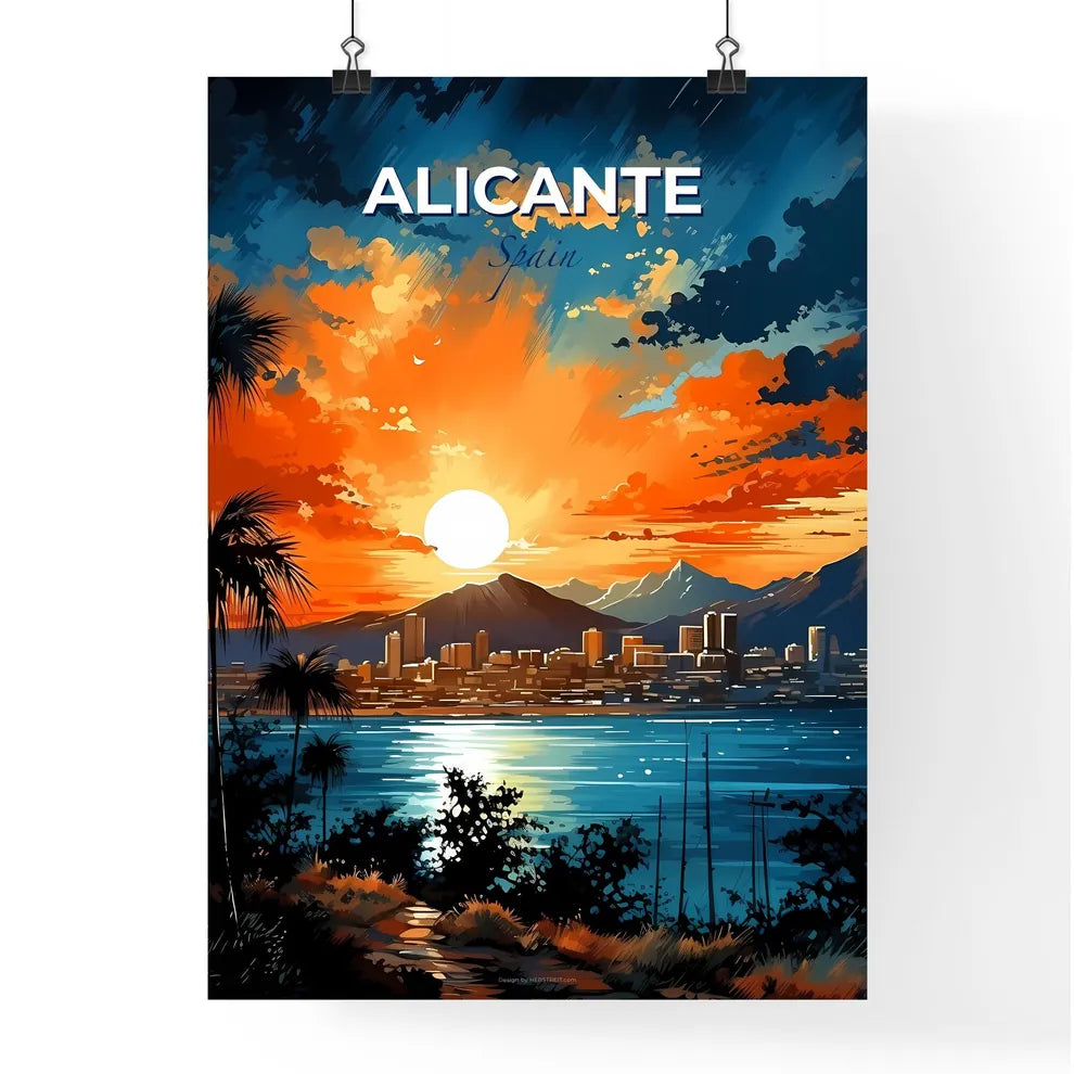 Alicante, Spain, A Poster of a sunset over a city Default Title