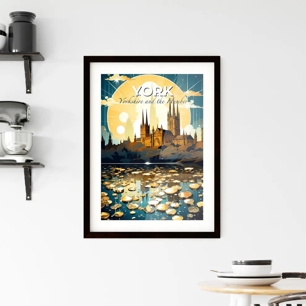 York, Yorkshire and the Humber, A Poster of a castle with towers and a large moon in the background Default Title