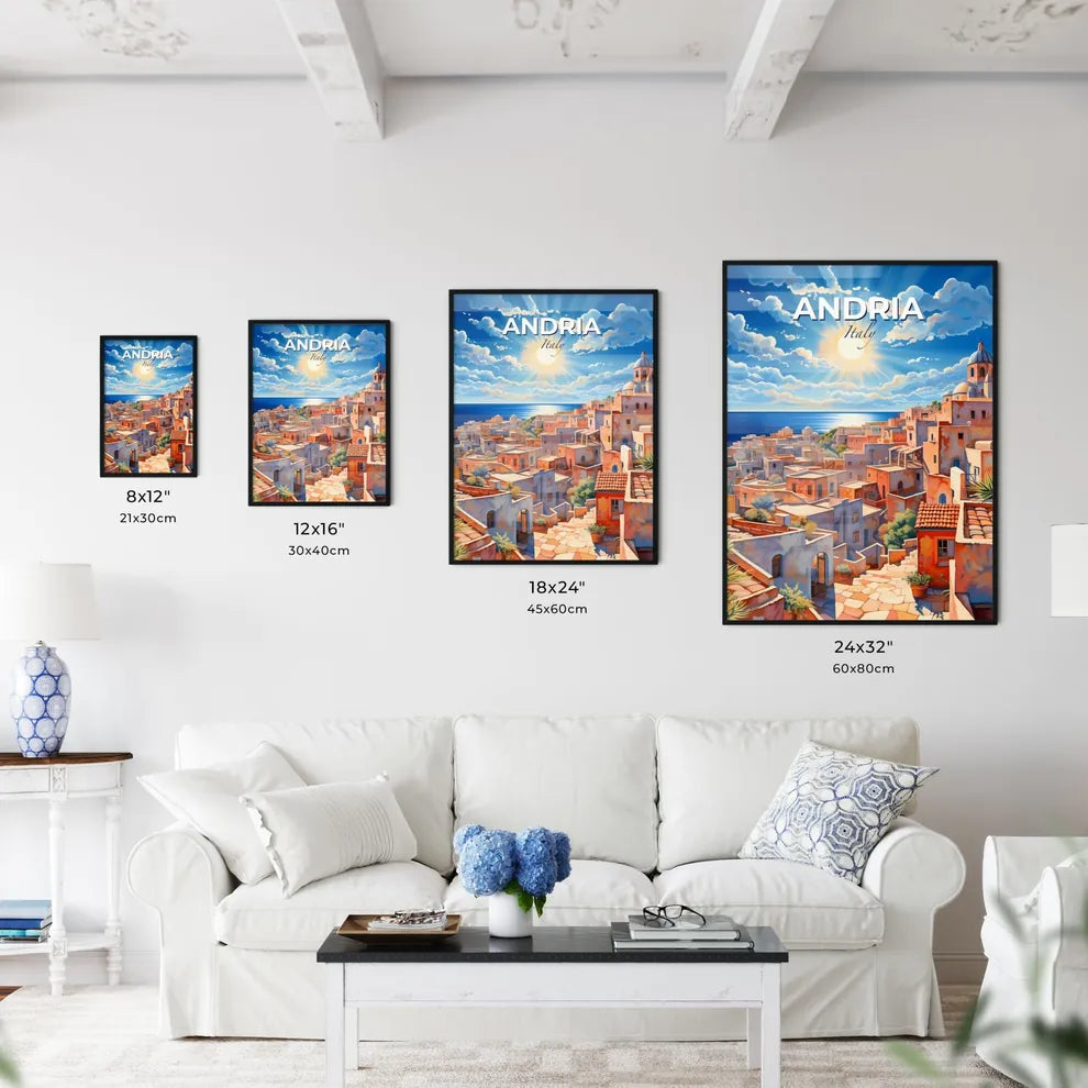 Andria, Italy, A Poster of a painting of a city by the sea Default Title