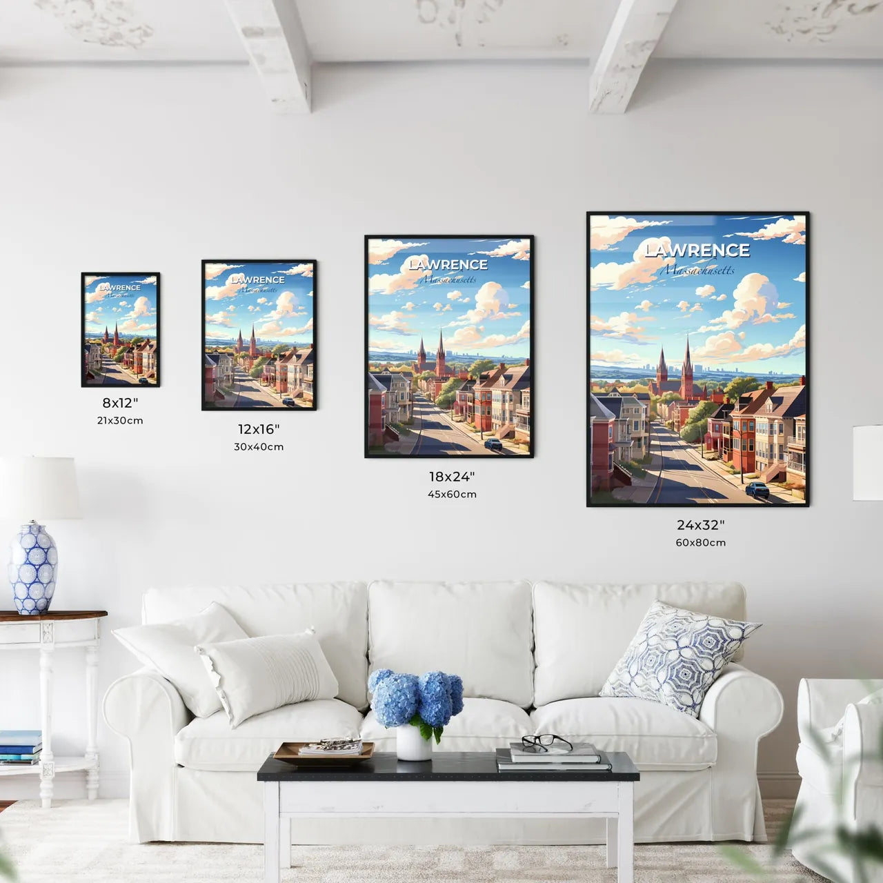 Lawrence, Massachusetts, A Poster of a street with buildings and trees in the background Default Title