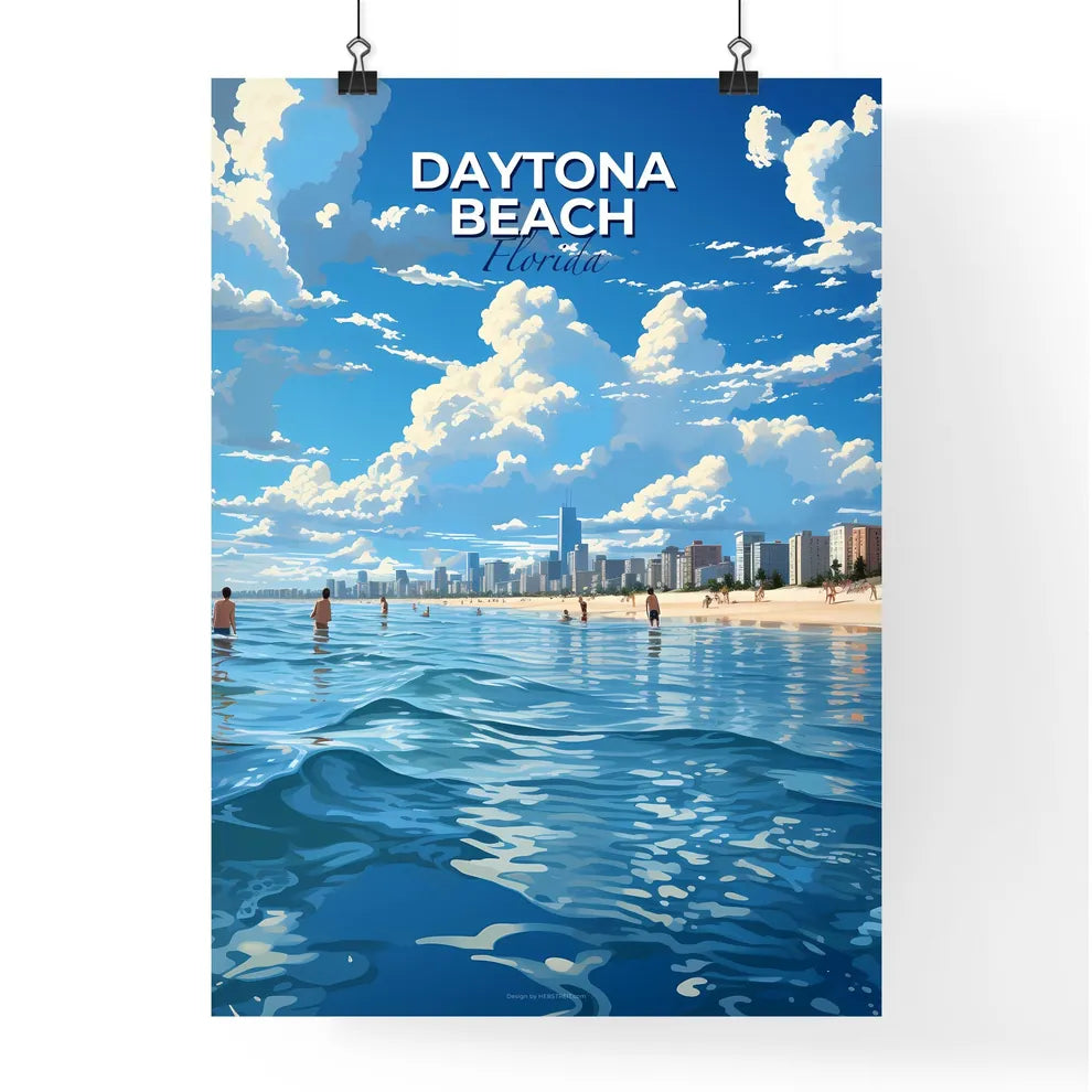 Daytona Beach, Florida, A Poster of a group of people in the water at a beach Default Title