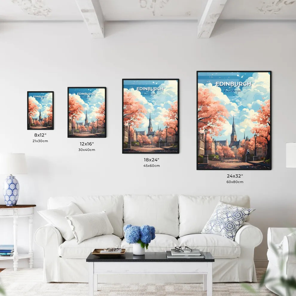 Edinburgh, Edinburgh, A Poster of a street with trees and a church in the background Default Title