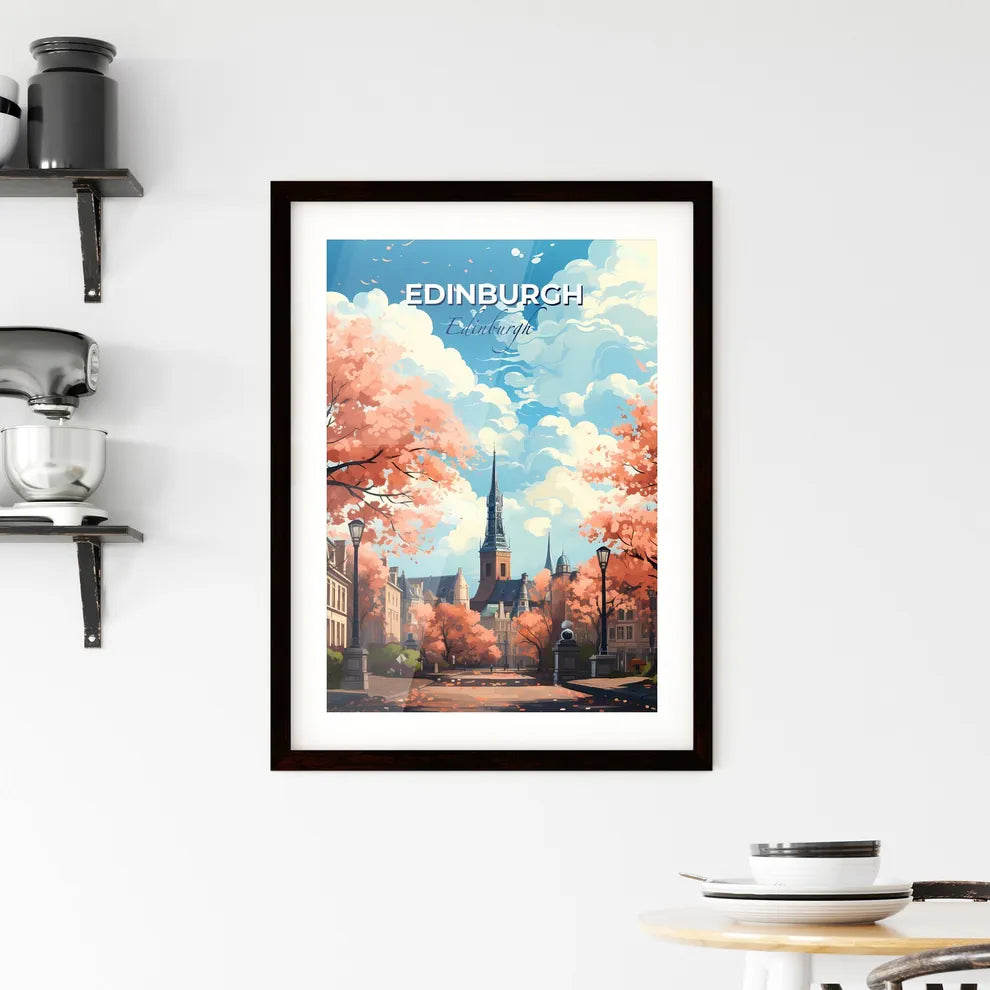 Edinburgh, Edinburgh, A Poster of a street with trees and a church in the background Default Title