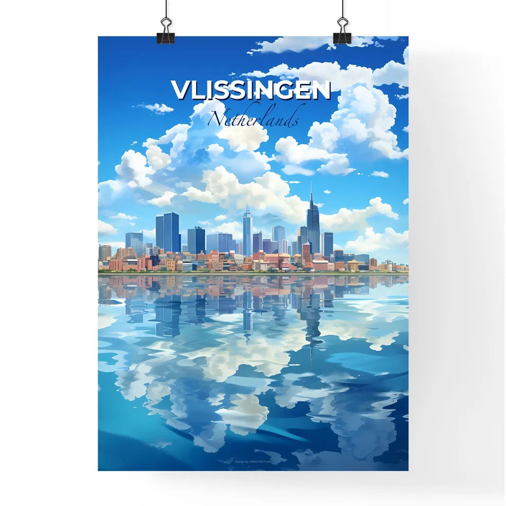 Vlissingen, Netherlands, A Poster of a city skyline reflected in water Default Title