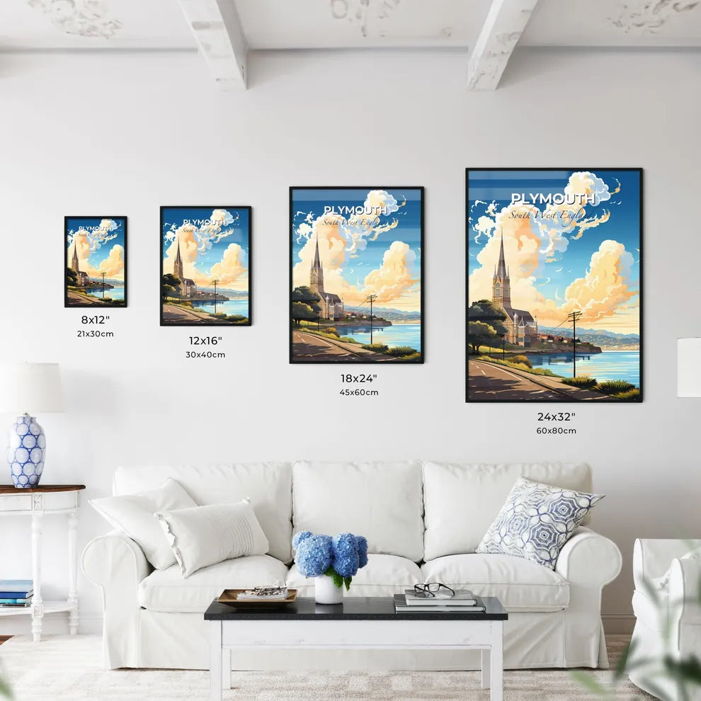 Plymouth, South West England, A Poster of a church on the side of a road by water Default Title