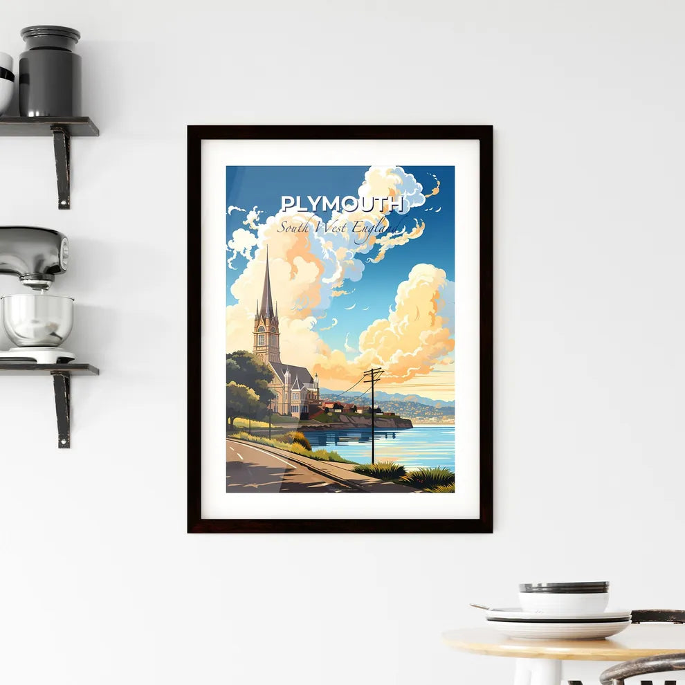 Plymouth, South West England, A Poster of a church on the side of a road by water Default Title