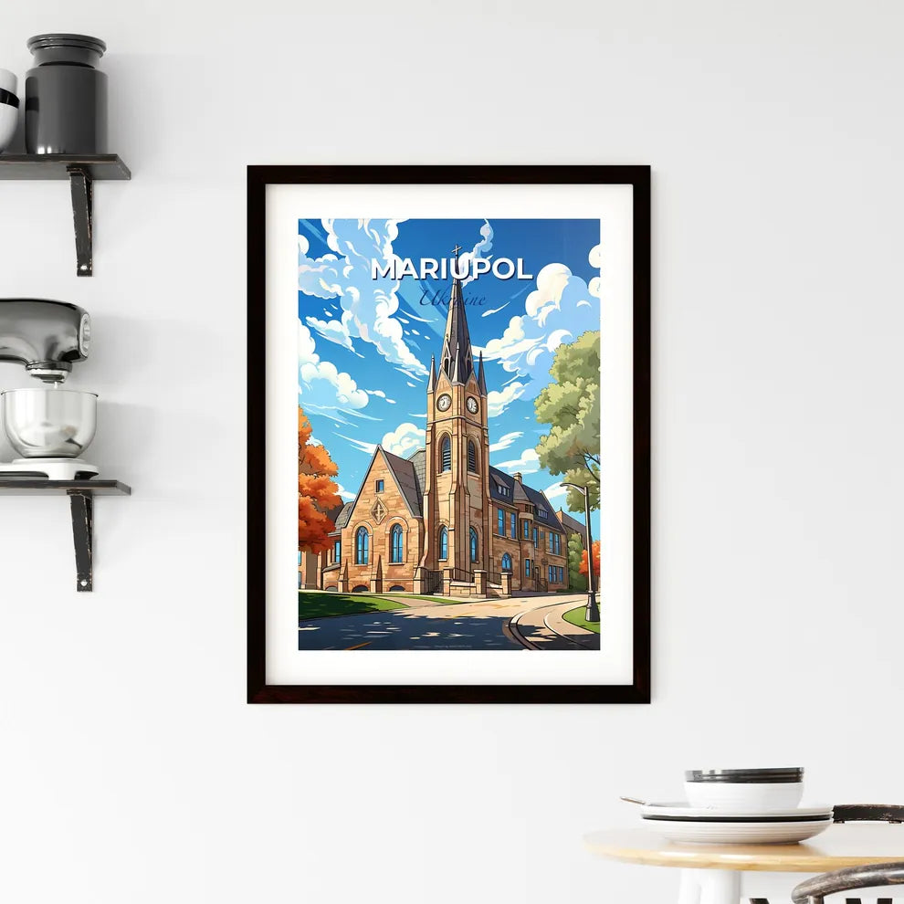 Mariupol, Ukraine, A Poster of a church with a clock tower Default Title