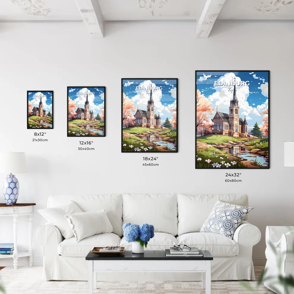 Edinburg, Texas, A Poster of a church with a steeple and a stream of water Default Title