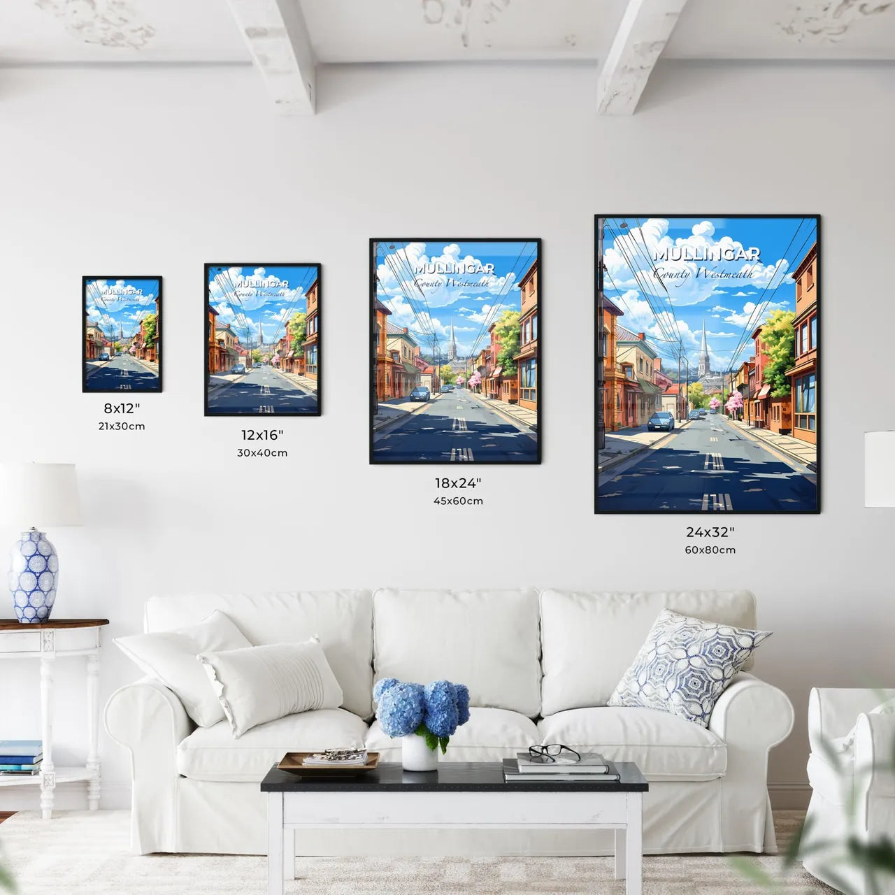 Mullingar, County Westmeath, A Poster of a street with cars and buildings on the side Default Title