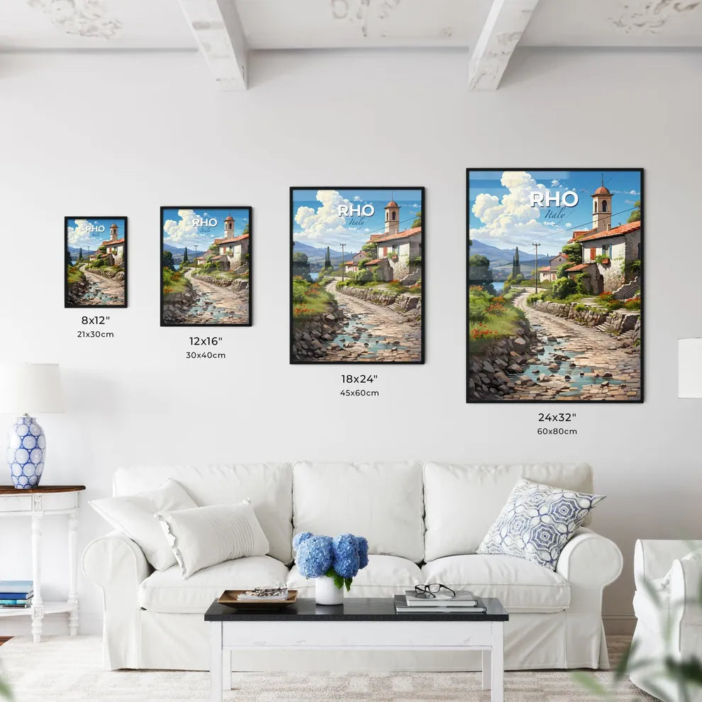 Rho, Italy, A Poster of a stone road leading to a village Default Title