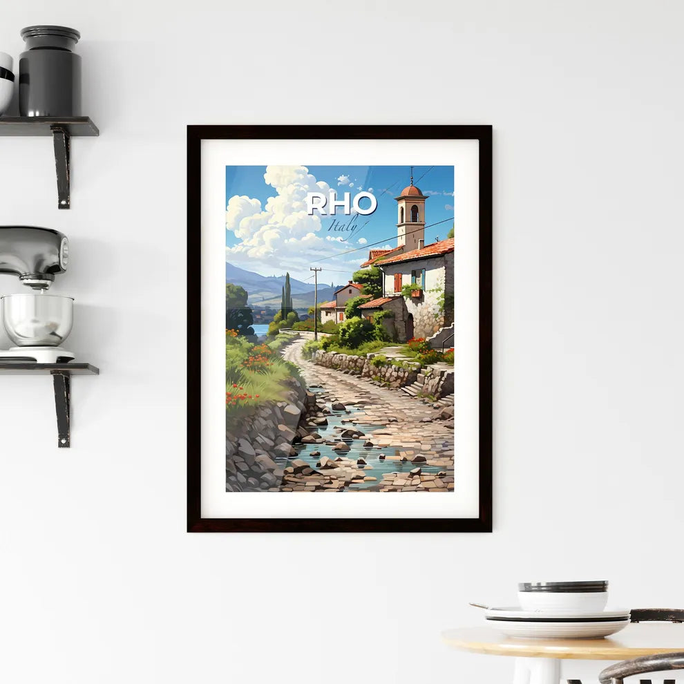 Rho, Italy, A Poster of a stone road leading to a village Default Title