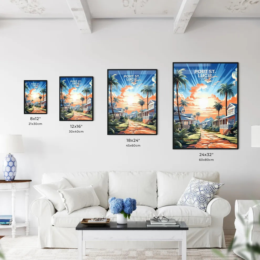 Port St. Lucie, Florida, A Poster of a street with palm trees and houses Default Title