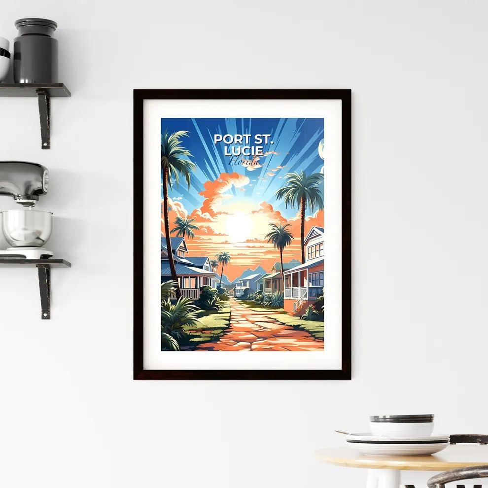 Port St. Lucie, Florida, A Poster of a street with palm trees and houses Default Title