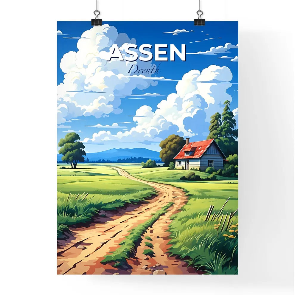 Assen, Drenth, A Poster of a dirt road leading to a house Default Title