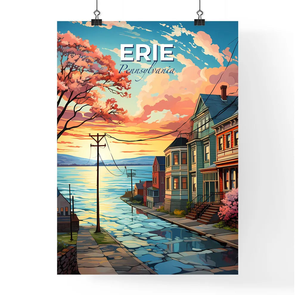 Erie, Pennsylvania, A Poster of a row of houses by a body of water Default Title
