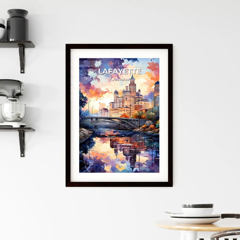 Lafayette, Louisiana, A Poster of a bridge over a river with a castle in the background Default Title
