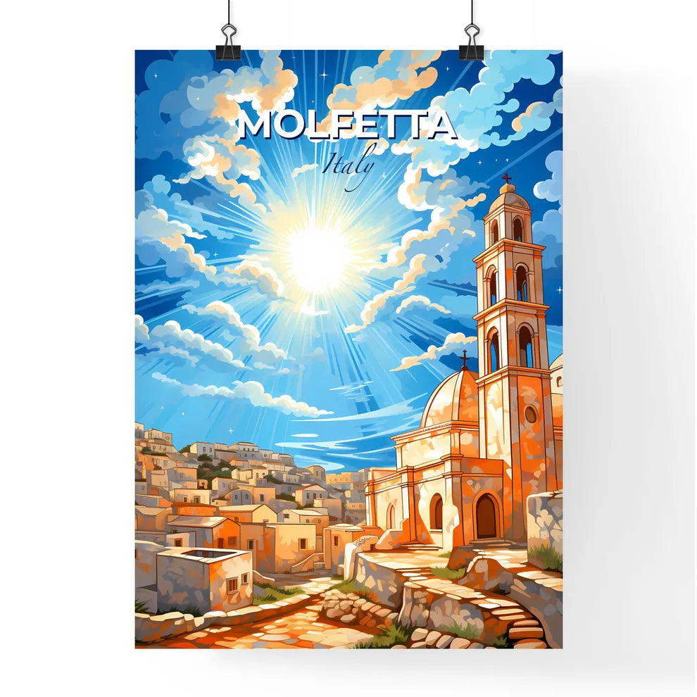 Molfetta, Italy, A Poster of a building with a tower and a steeple in a city Default Title