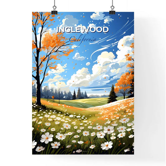 Inglewood, California, A Poster of a field of flowers and trees Default Title