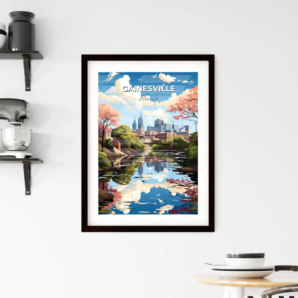 Gainesville, Florida, A Poster of a river with trees and buildings in the background Default Title
